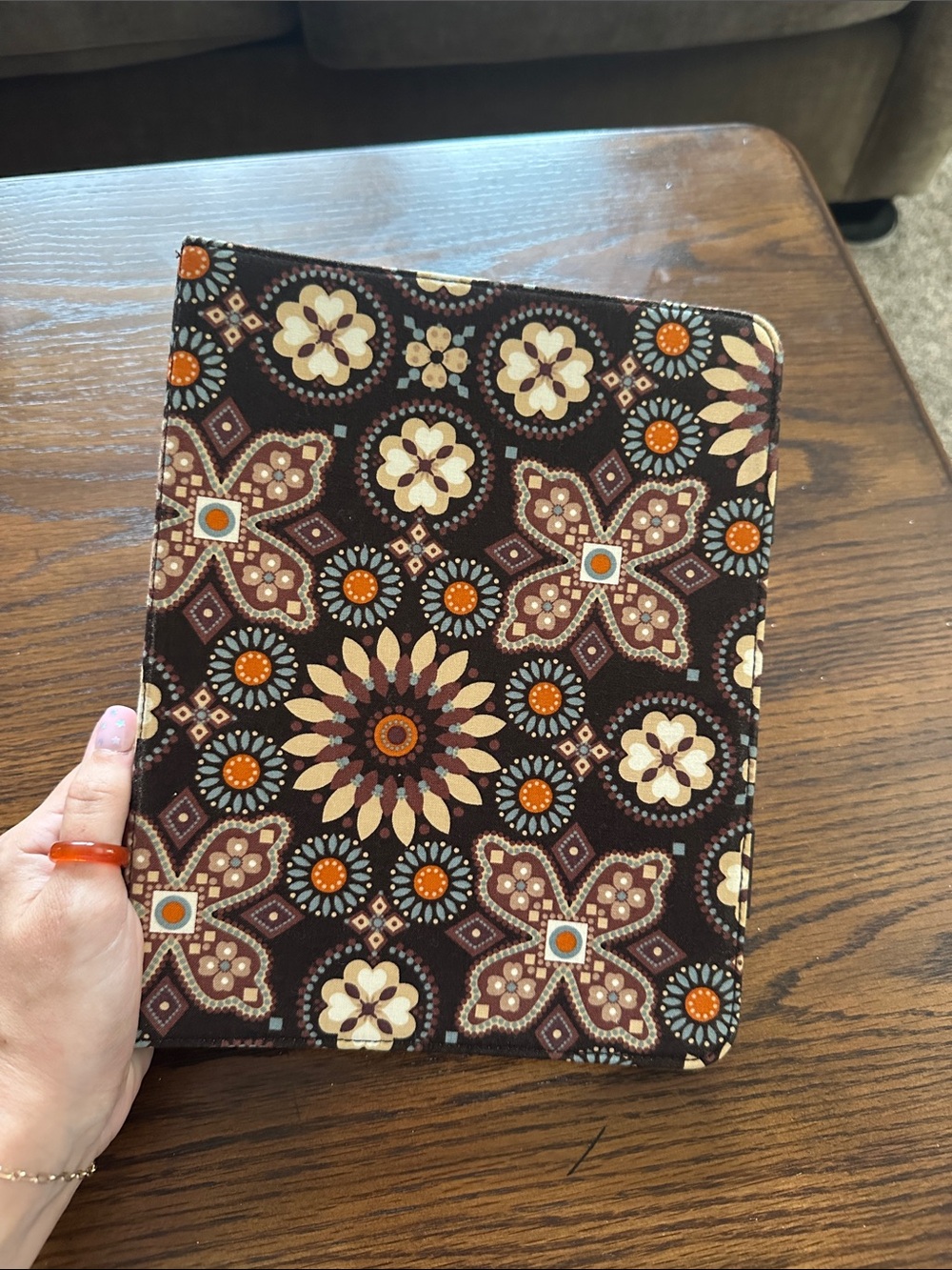 Vera Bradley Brown Floral iPad Tablet Sleeve with